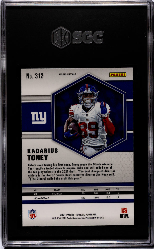 2021 Panini Mosaic #312 Kadarius Toney Pink Rookie SGC 9.5