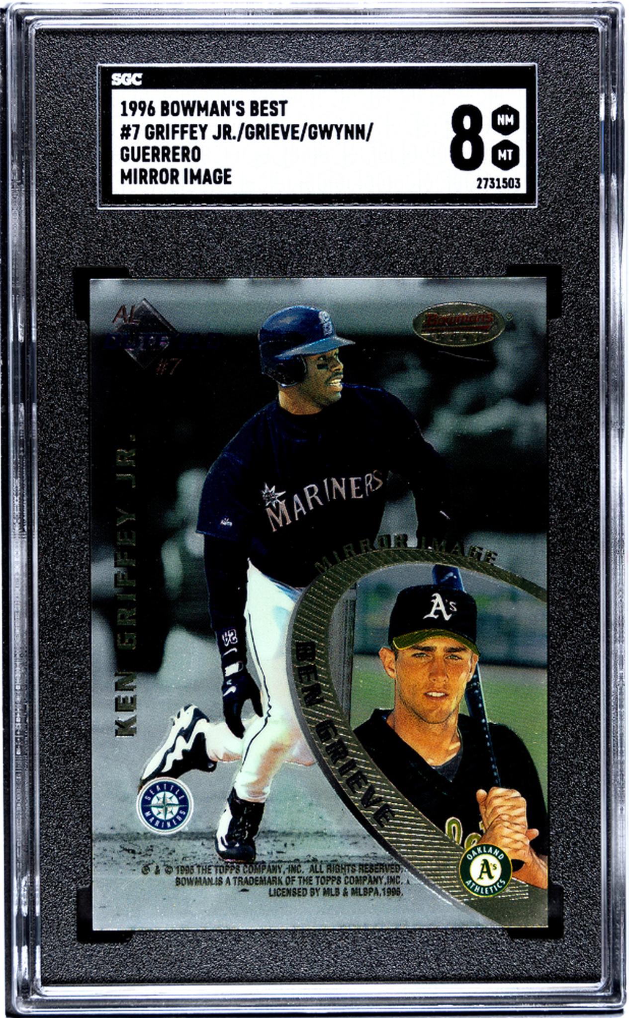 1996 Bowman's Best #7 Griffey Jr./Grieve/Gwynn/Guerrero Mirror Image SGC 8