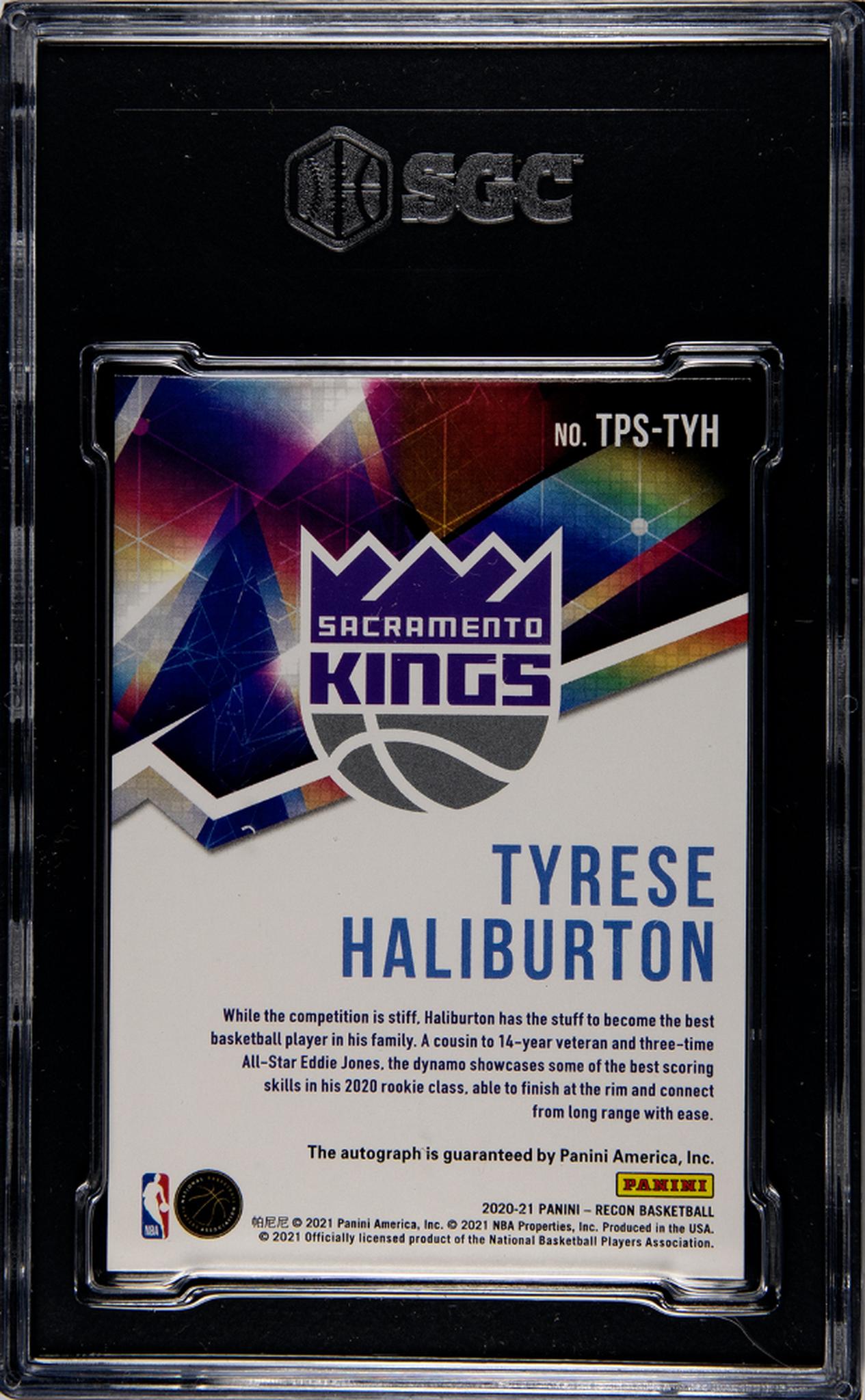 2020 Recon #TPS-TYH Tyrese Haliburton True Potential Signatures /49 SGC 9.5