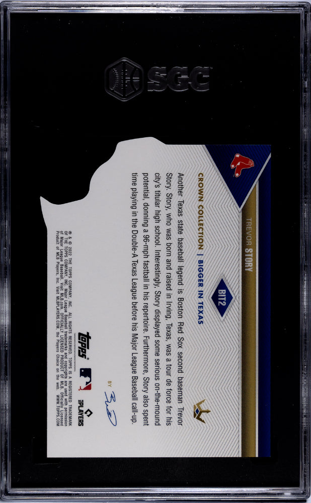 2022 Topps #BT12 Trevor Story Bigger in Texas SGC 9