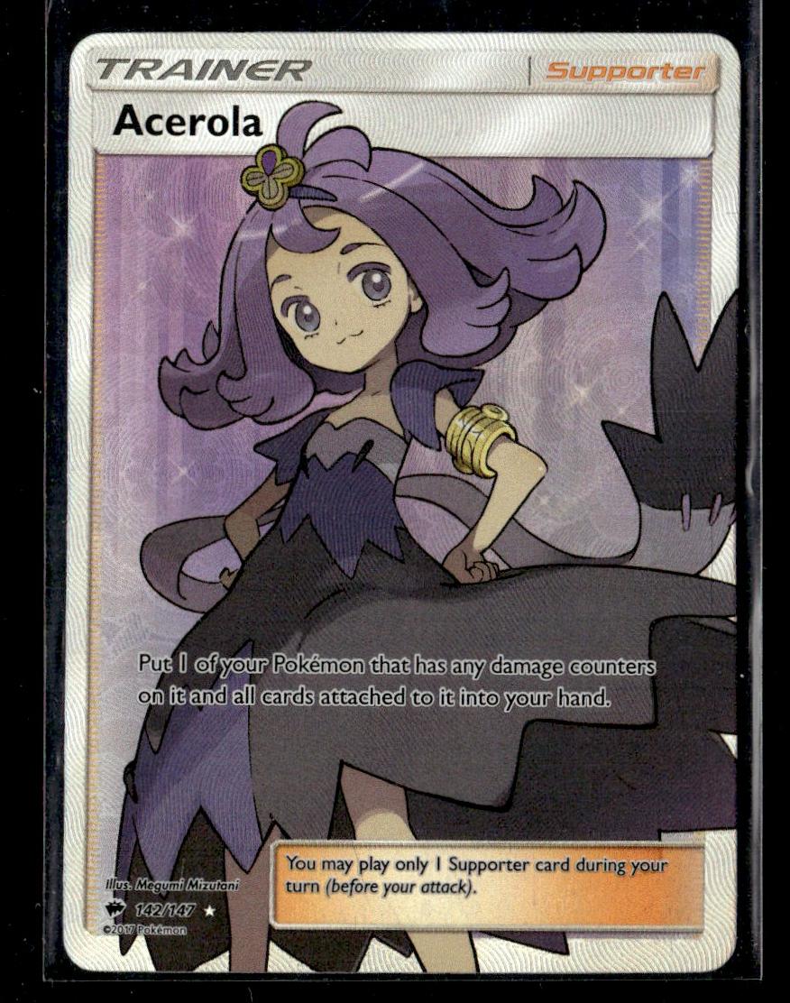 2017 Pokémon Sun & Moon Acerola Trainer #142/147 Holo