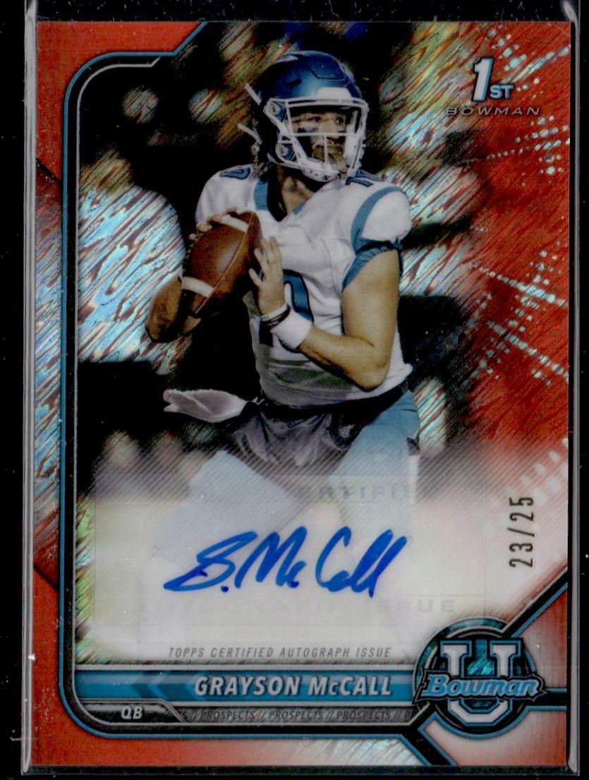 2022 Bowman Chrome Red Grayson McCall #BCPA-GMC Auto /25