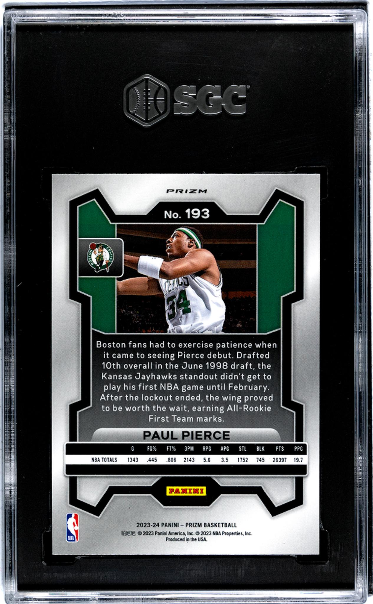 2023 Panini Prizm Ruby Wave Paul Pierce #193 SGC 9