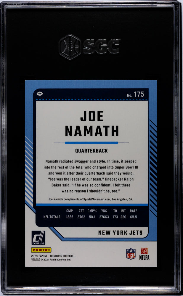 2024 Donruss Joe Namath #175 SGC 9