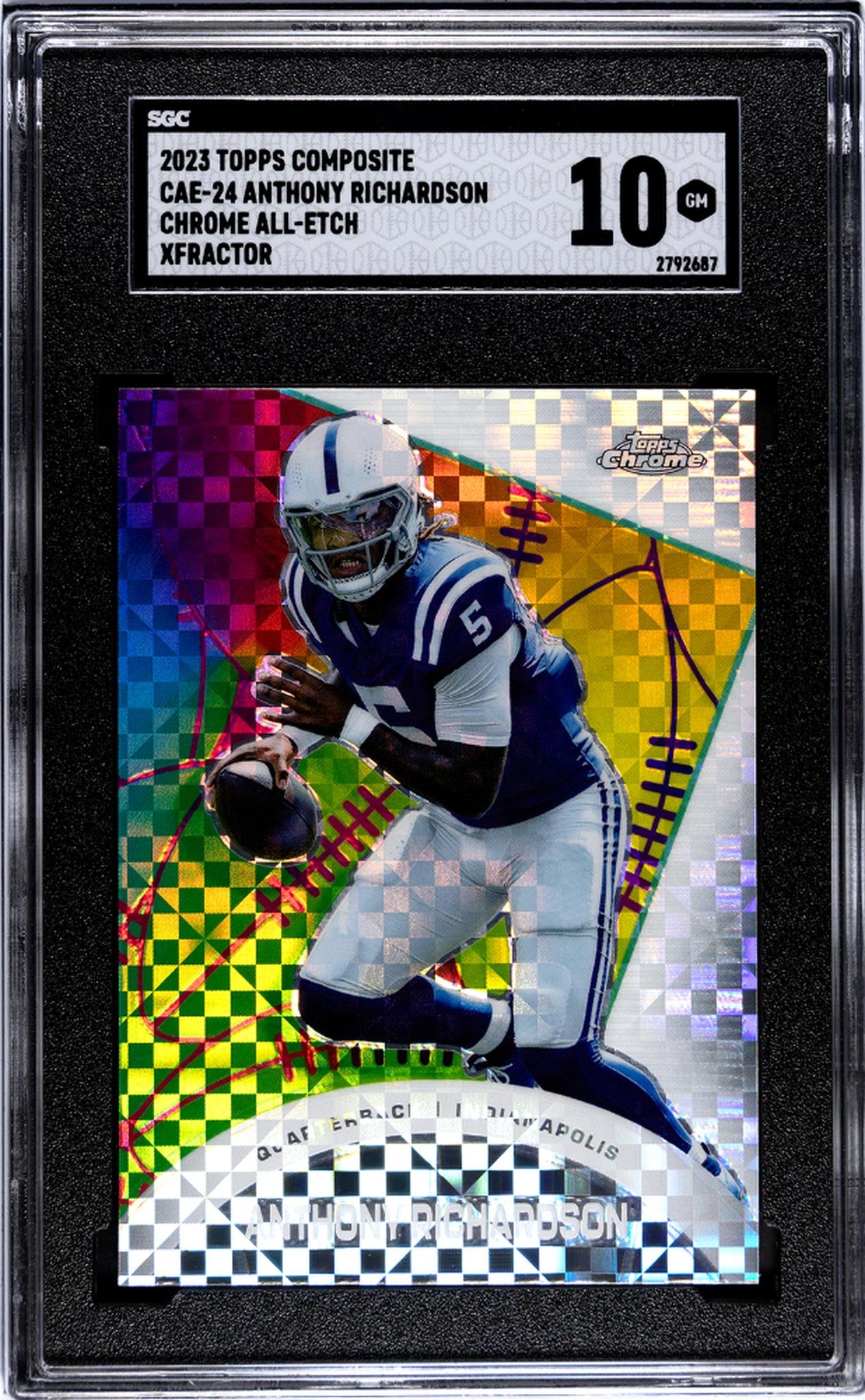 2023 Topps Chrome #CAE-24 Anthony Richardson All-Etch Xfractor Rookie SGC 10