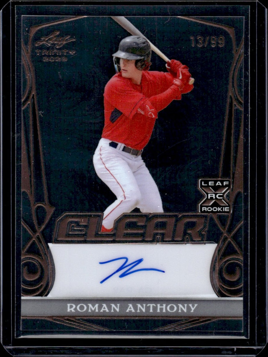 2023 Leaf Trinity #CA-RA2 Roman Anthony Clear Rookie /99 Auto