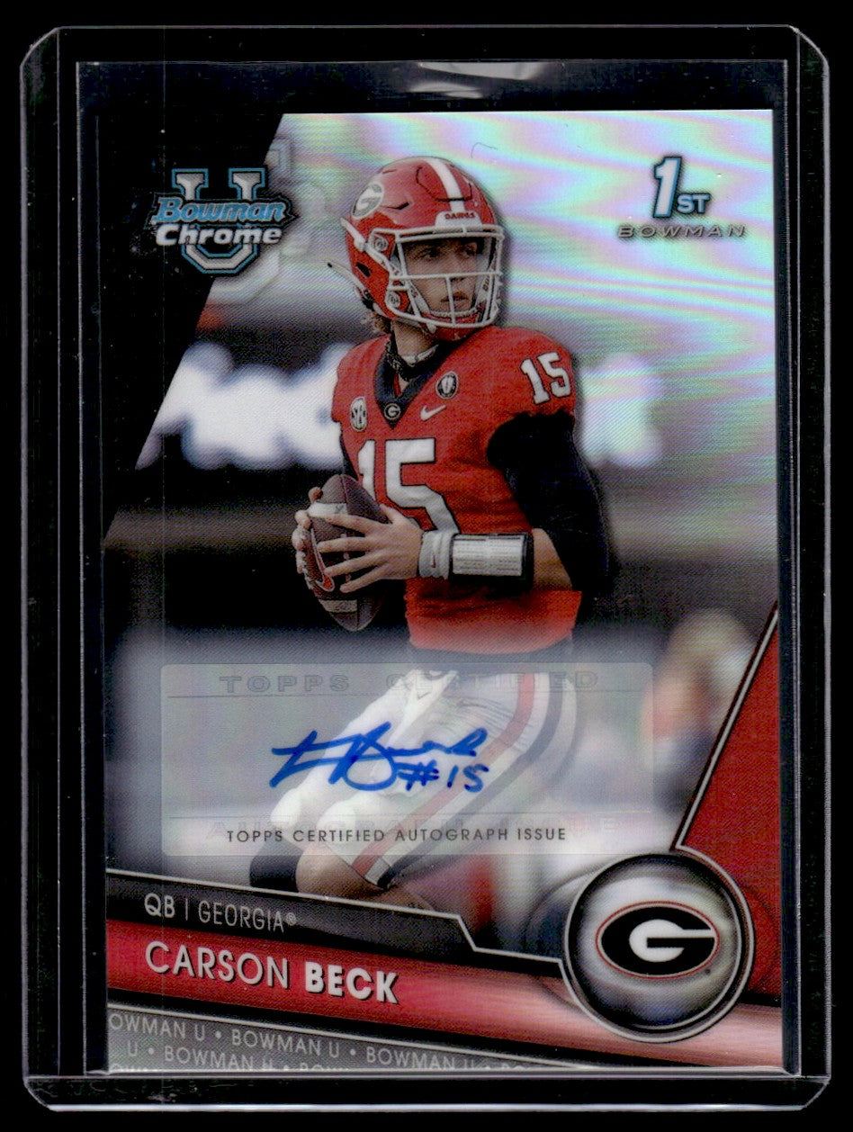 2023 Bowman Chrome 44 Carson Beck Refractor /499 Georgia Auto