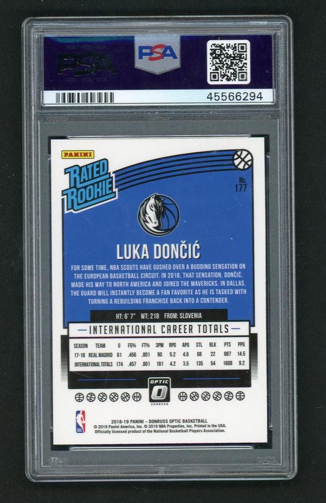 2018 Donruss Optic Rated Rookie Luka Doncic #177 PSA 10