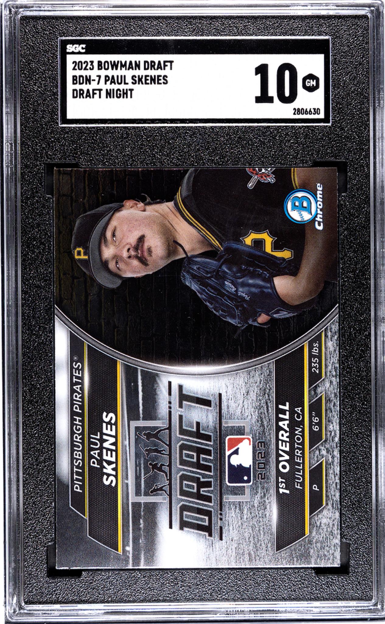 2023 Bowman Draft #BDN-7 Paul Skenes Draft Night SGC 10