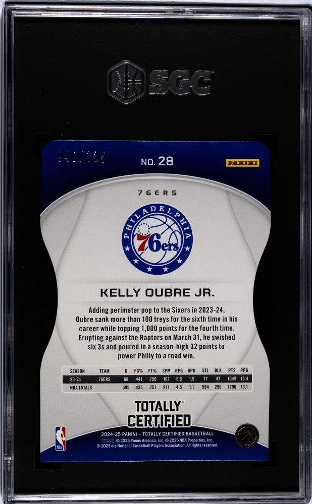 2024-25 Panini Totally Certified #28 Kelly Oubre Jr. Mirror Platinum Pink Die-Cut /125 SGC 9.5