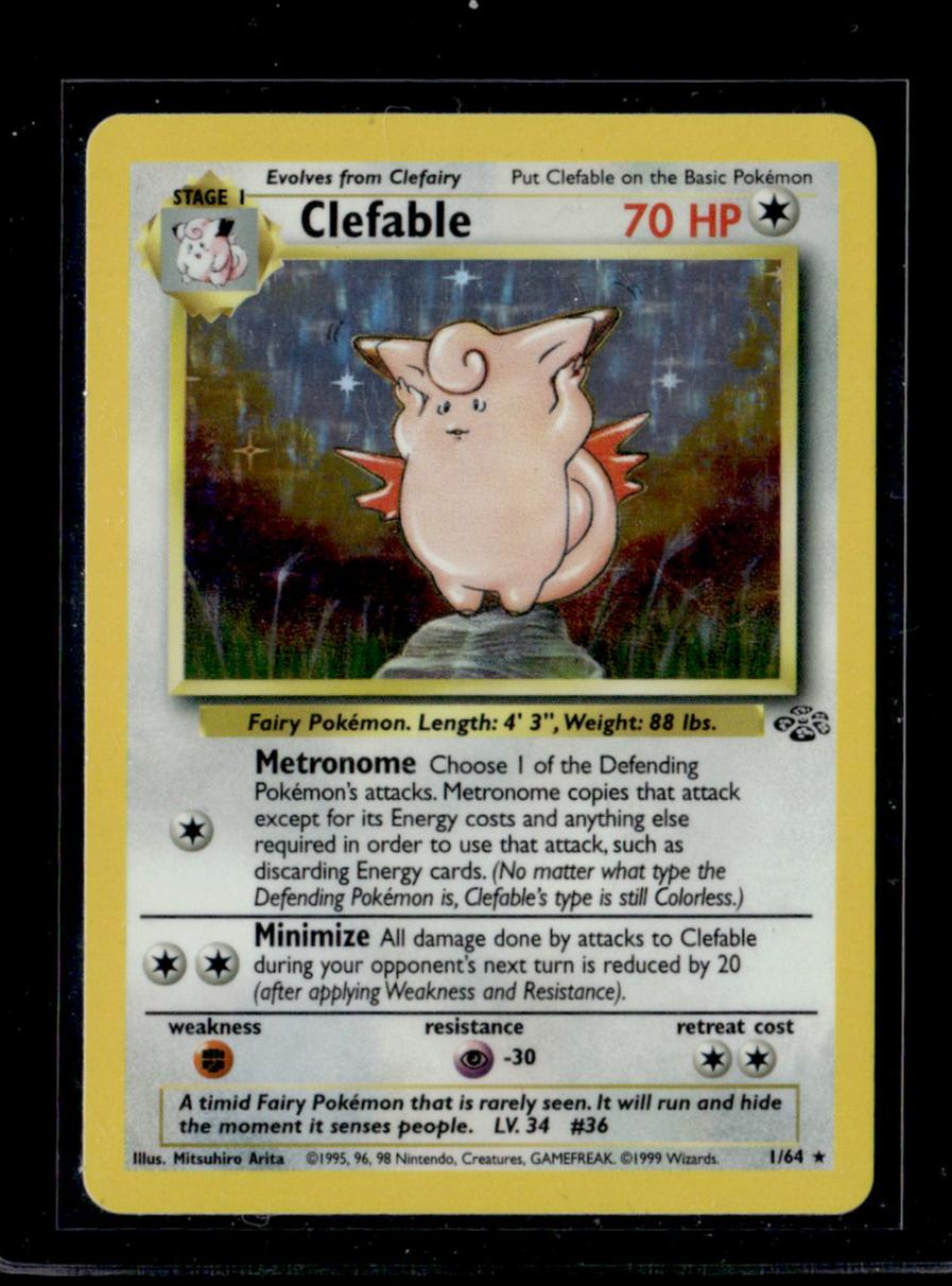 1999 Wizards of the Coast Pokemon 1/64 Clefable