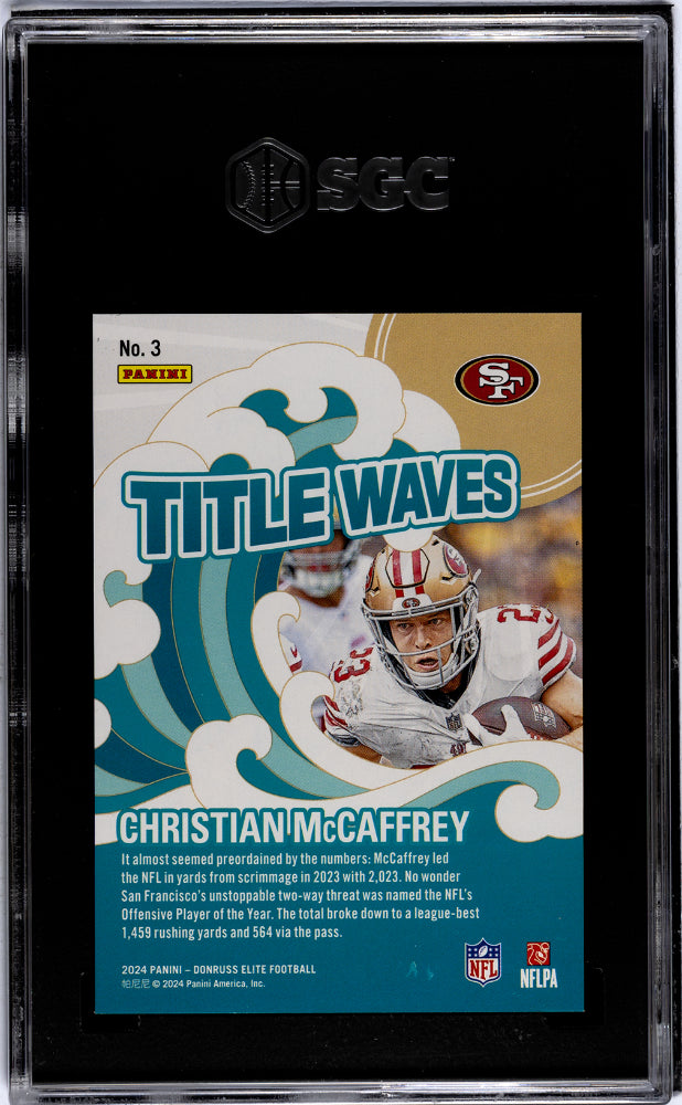 2024 Panini Elite #3 Christian Mccaffrey Title Waves /349 SGC 9.5