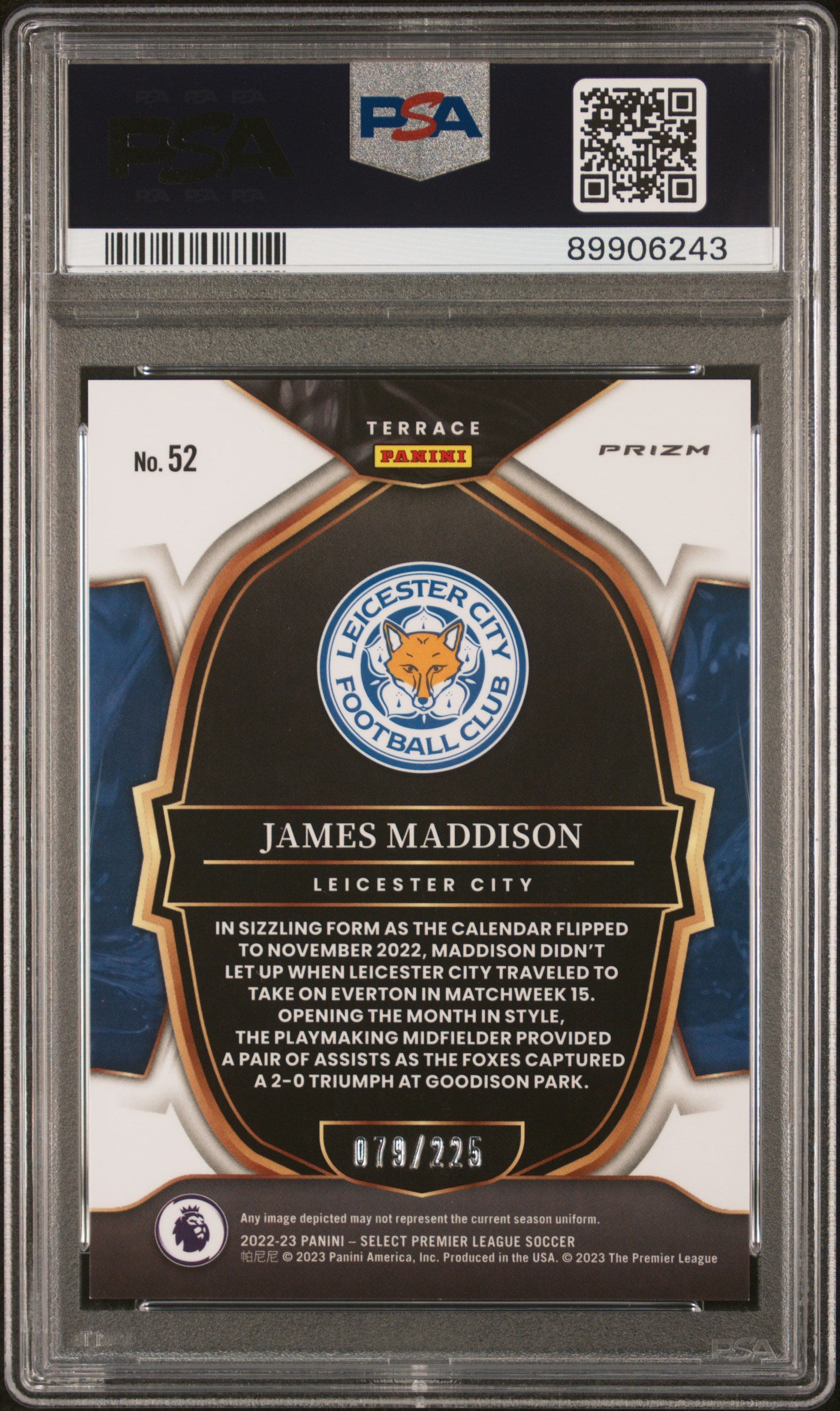 2022 Panini Select Camo James Maddison #52 /225 PSA 10