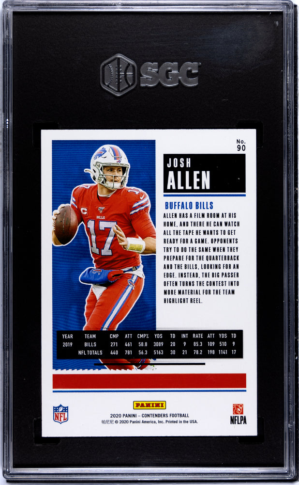 2020 Panini Contenders #90 Josh Allen Season Ticket SGC 9.5