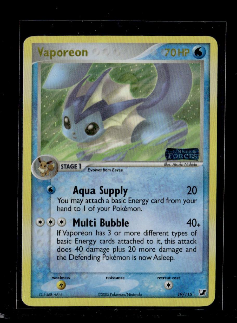 2005 Pokémon Unseen Forces Vaporeon #19/115