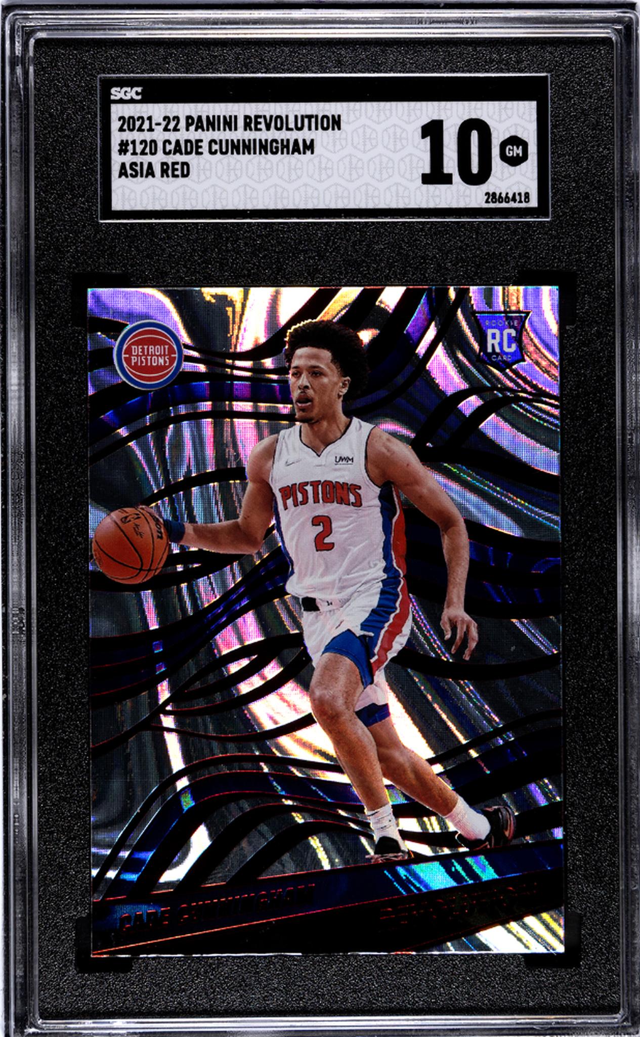 2021-22 Panini Revolution Asia Red Cade Cunningham #120 RC SGC 10