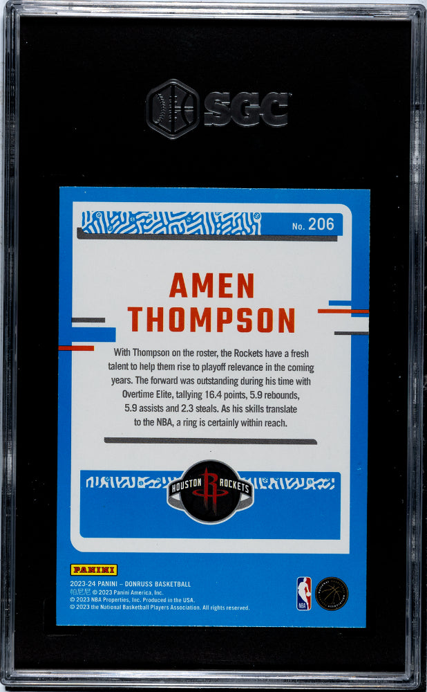 2023 Panini Donruss #206 Amen Thompson Holo Rookie SGC 8