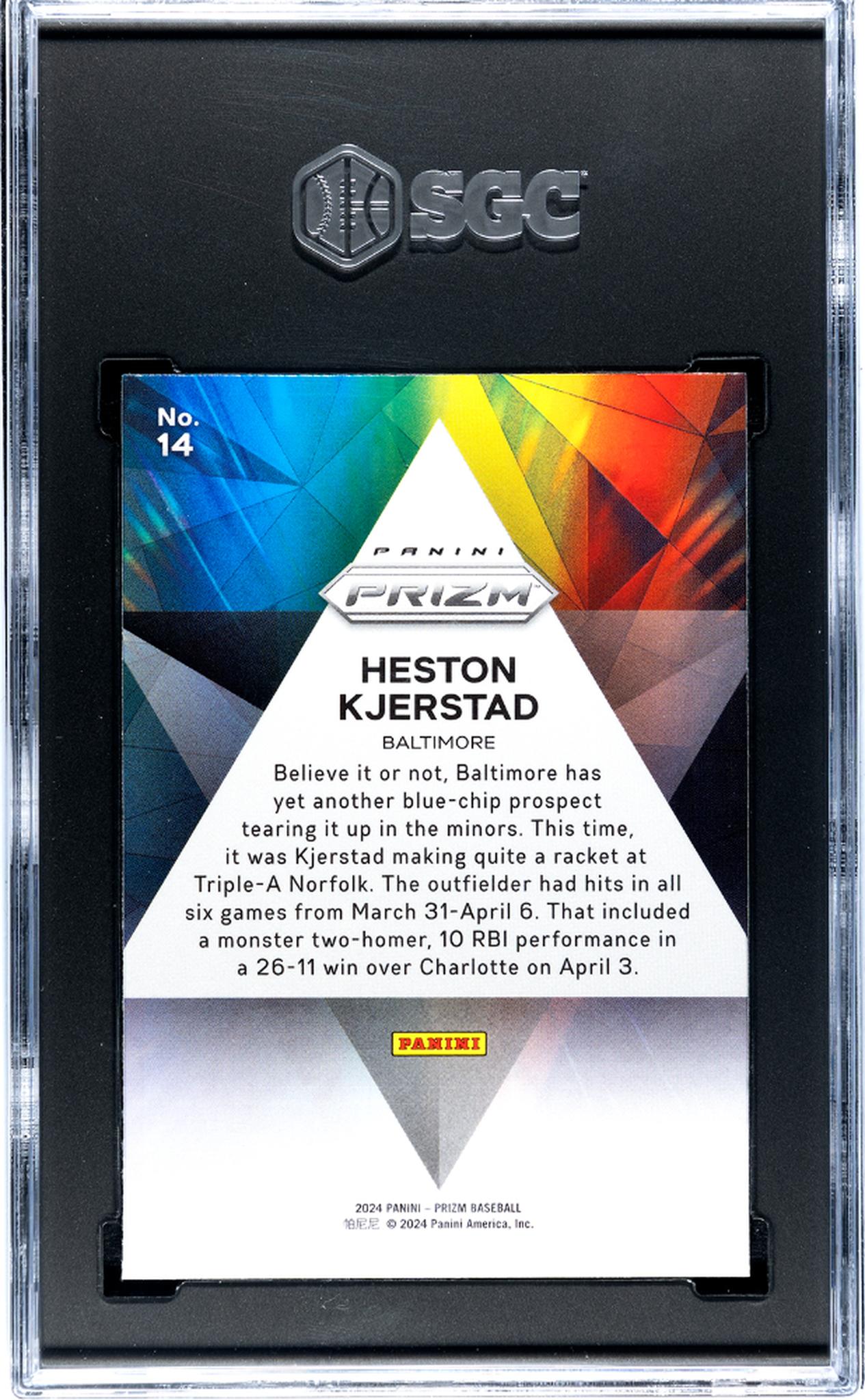 2024 Panini Prizm Prizmatic Heston Kjerstad #14 RC SGC 9