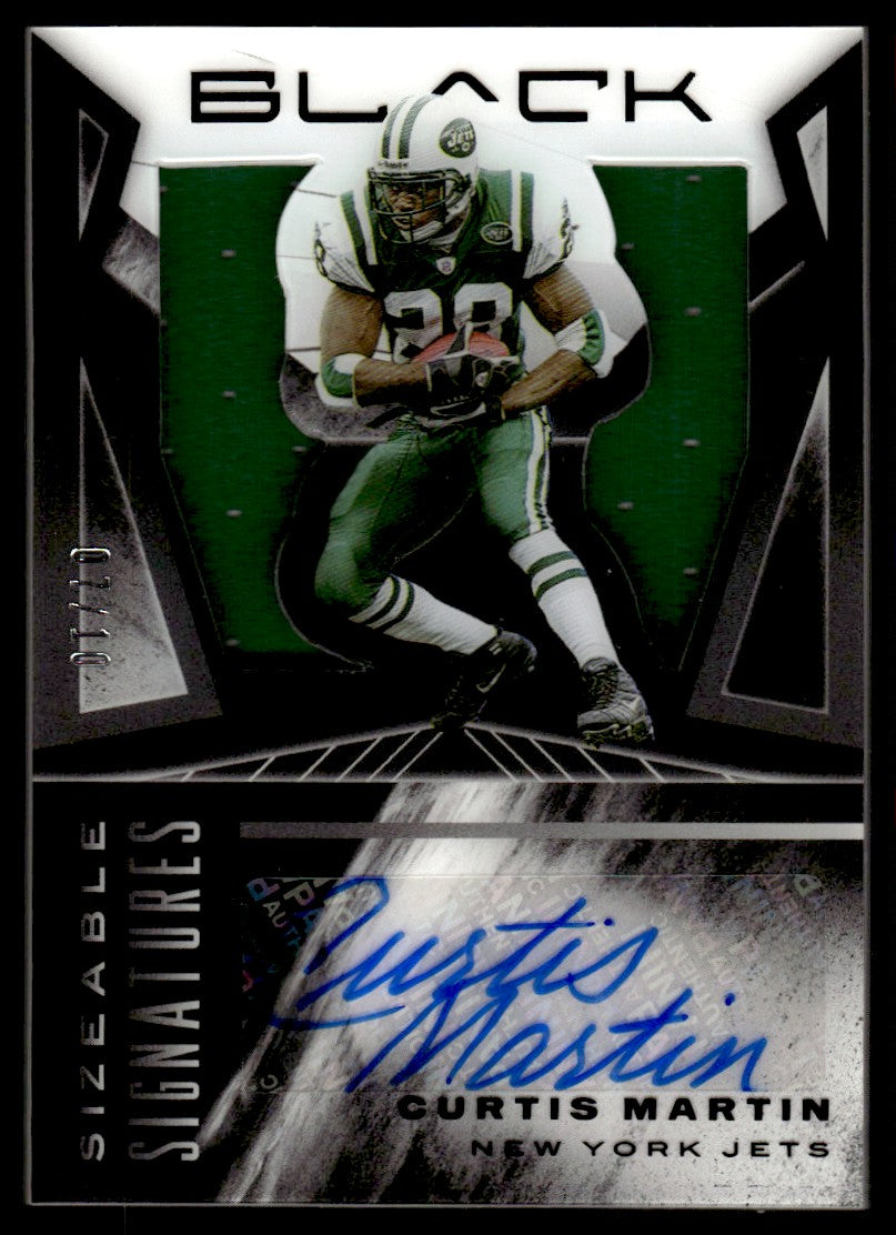 2021 Panini Black Curtis Martin Sizeable Signatures Player-Worn Patch Auto /10