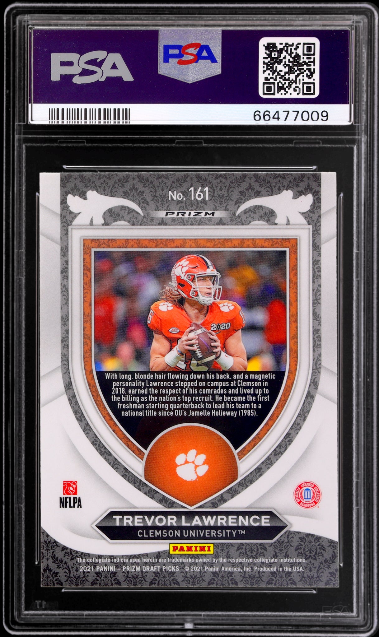 2021 Panini Prizm Draft Picks #161 Trevor Lawrence Crusade Orange Ice Prizm PSA 9