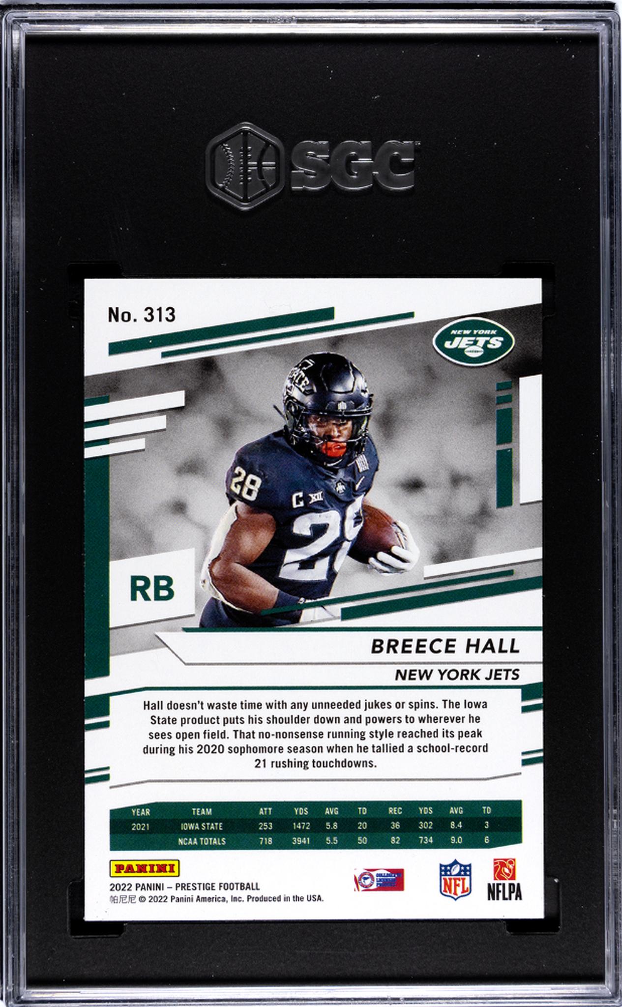 2022 Panini Prestige #313 Breece Hall Xtra Points Diamond SGC 9.5