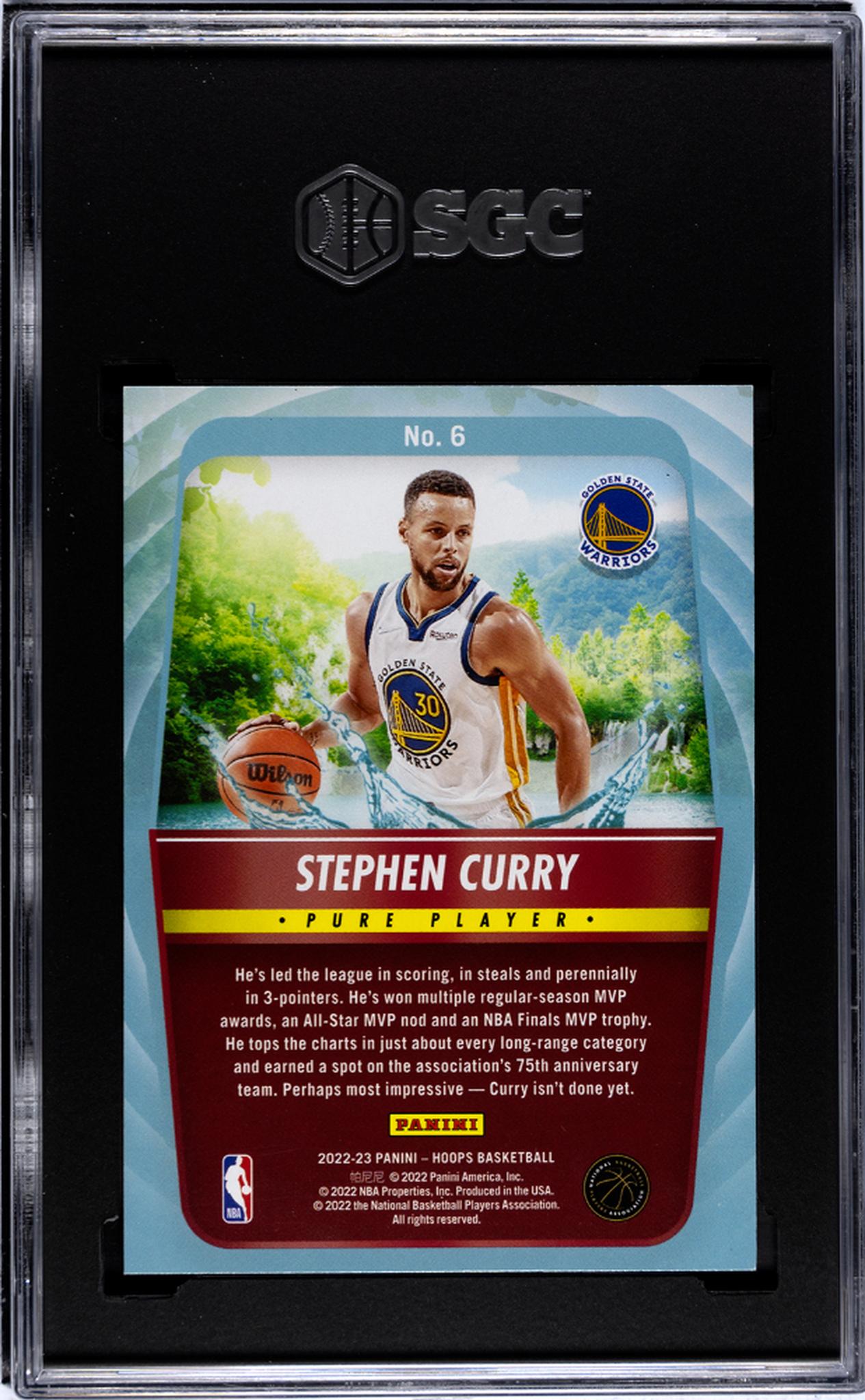 2022-23 Panini Hoops #6 Stephen Curry Pure Players SGC 9