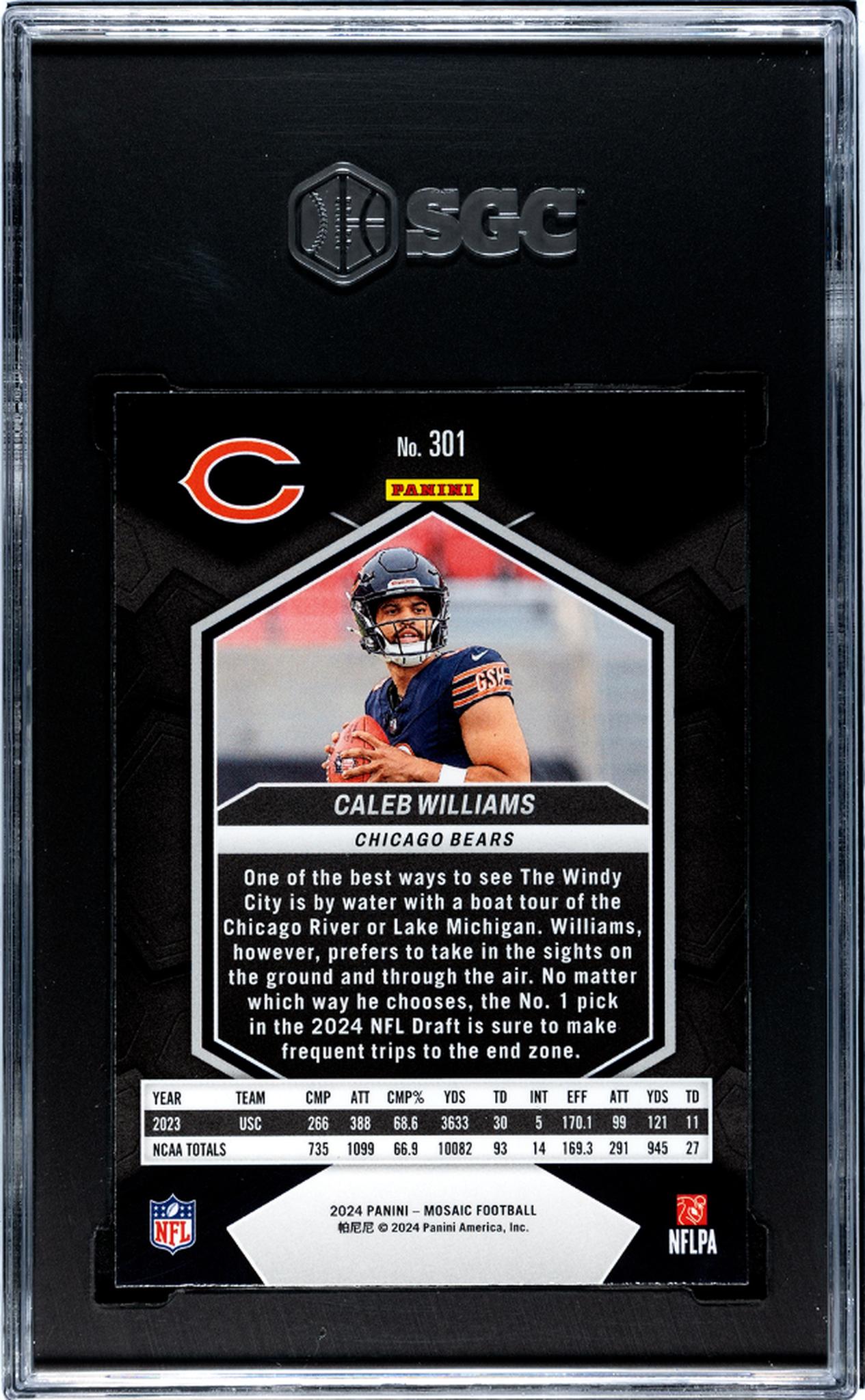 2024 Panini Mosaic Caleb Williams #301 RC SGC 10