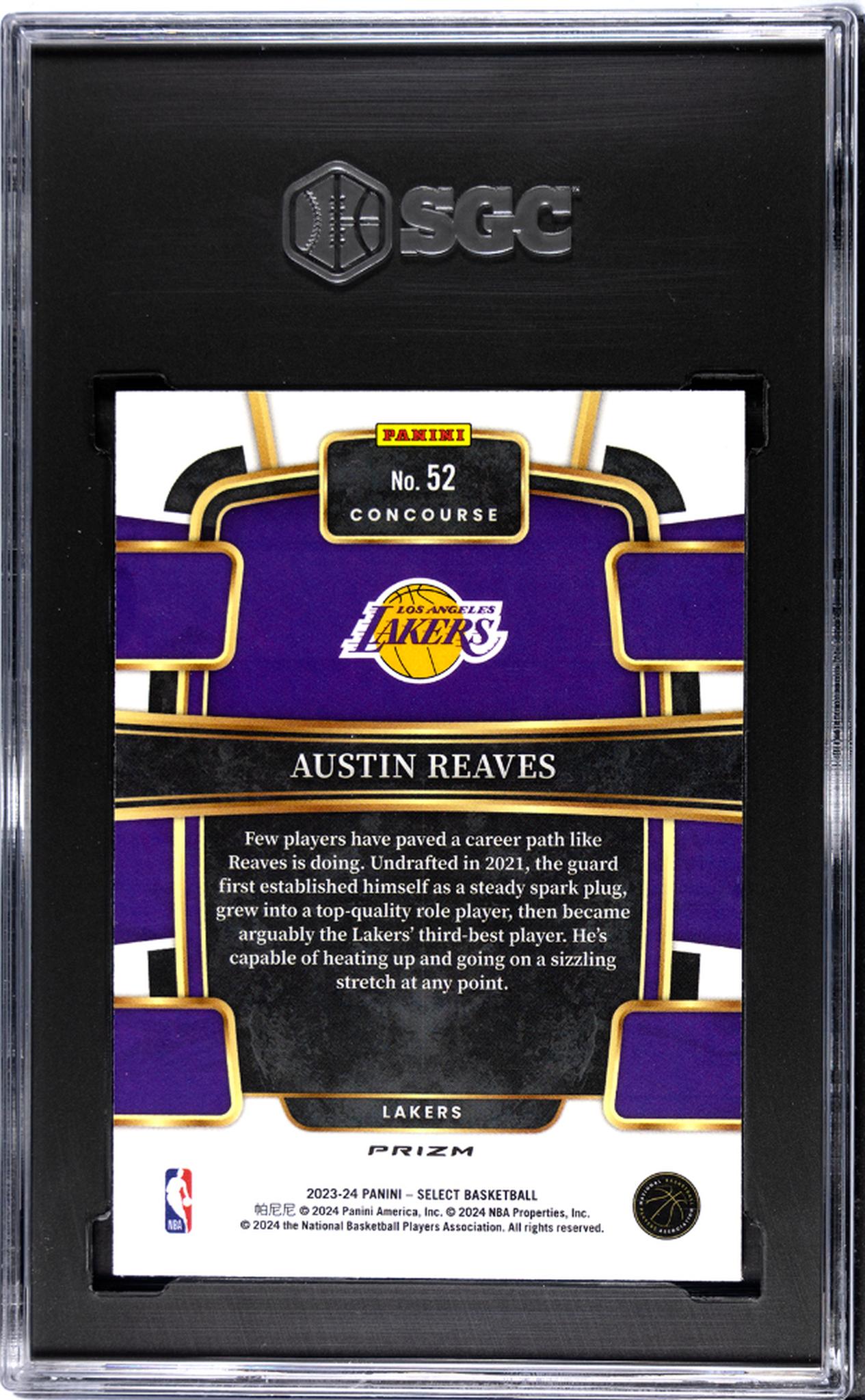 2023-24 Panini Select #52 Austin Reaves Elephant Prizm SGC 9.5