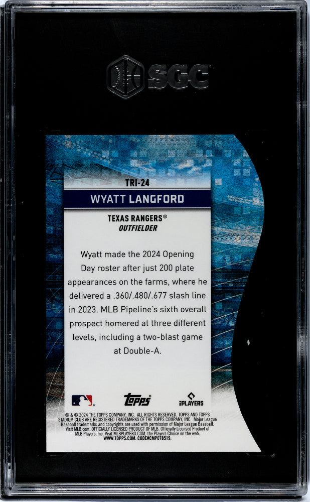 2024 Topps Chrome #TRI-24 Wyatt Langford Triumvirates SGC 9