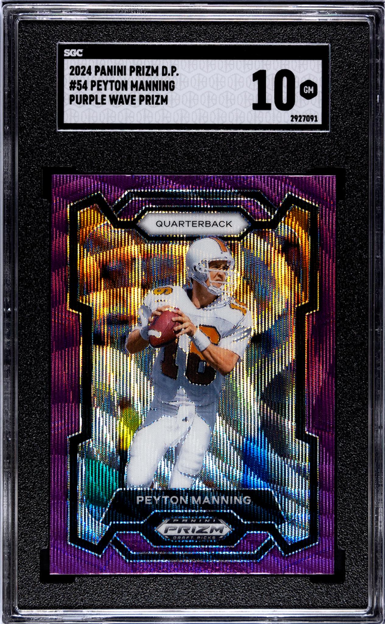 2024 Panini Prizm Draft Picks #54 Peyton Manning Purple Wave Prizm SGC 10