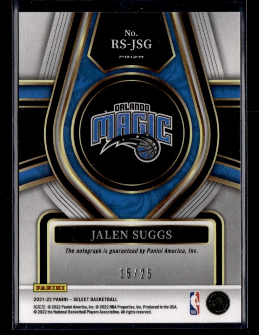 2021 Panini Select RS-JSG Jalen Suggs Prizm Rookie /25 Orlando Magic Auto