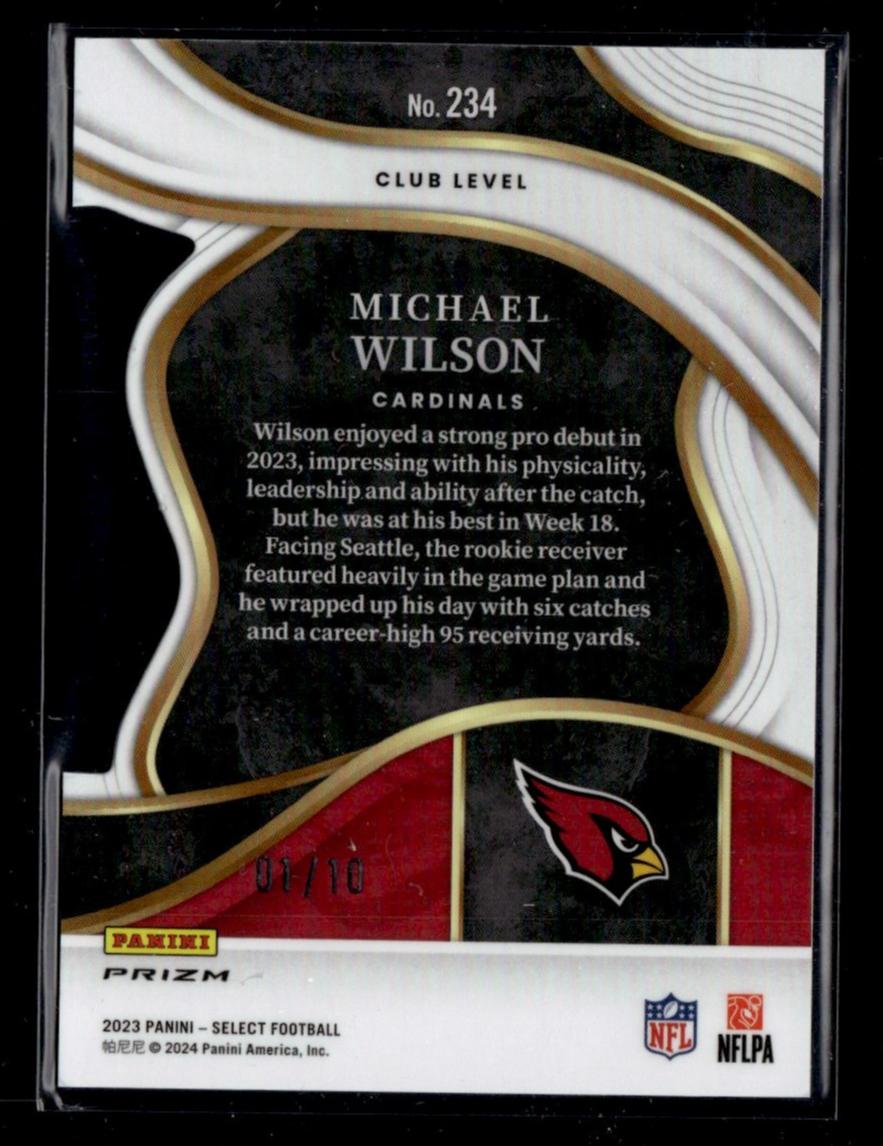 2023 Panini Select Prizm Michael Wilson #234 RC 1/10