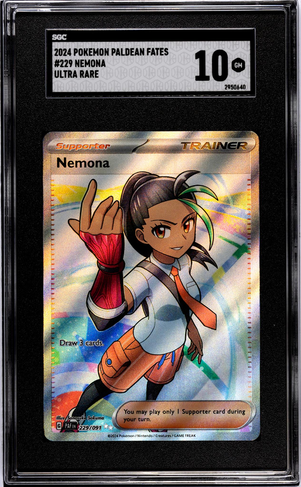 2024 Game Freak Pokemon #229/091 Nemona Ultra SGC 10