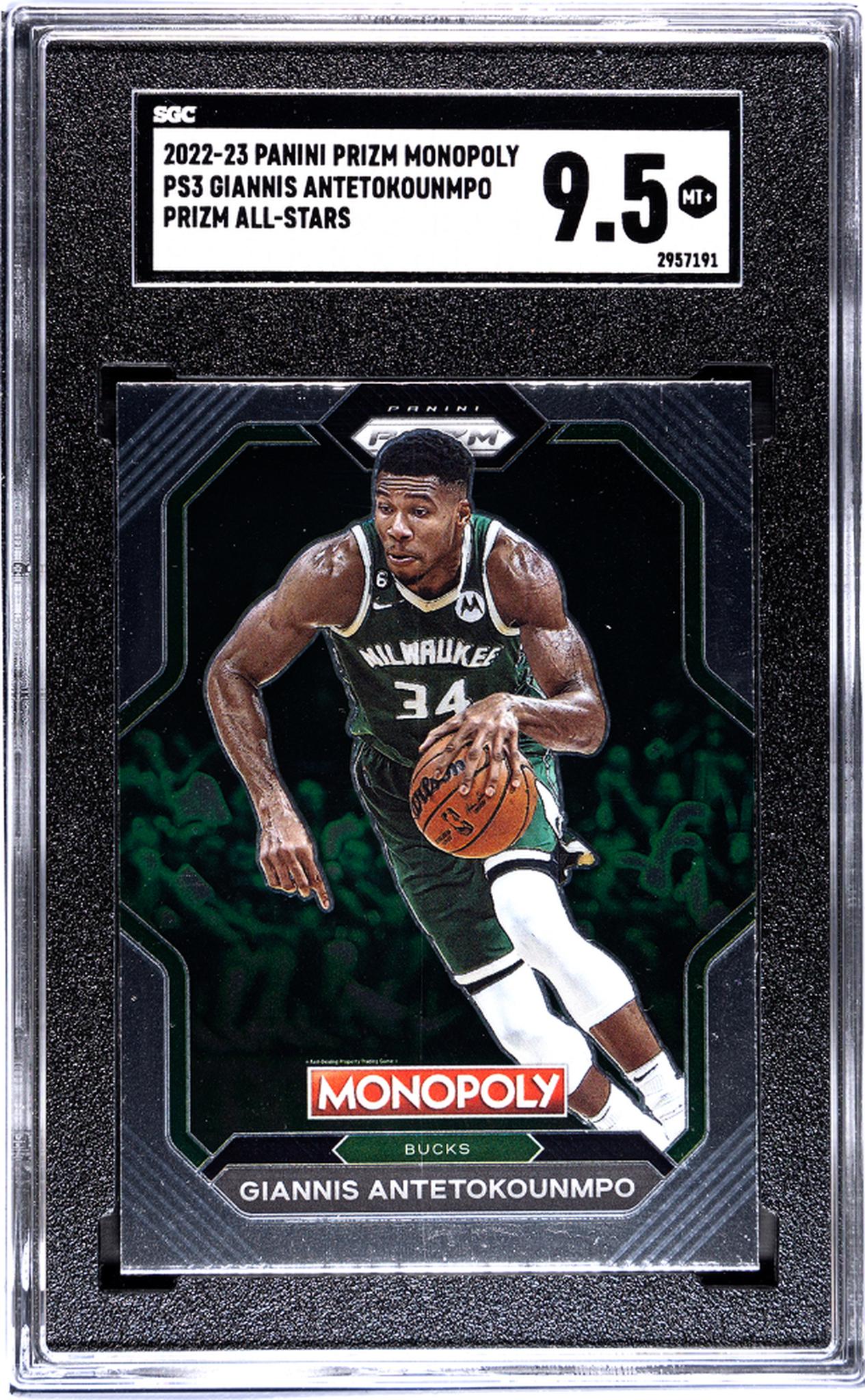 2022-23 Panini Prizm Monopoly #PS3 Giannis Antetokounmpo Prizm All-Stars SGC 9.5