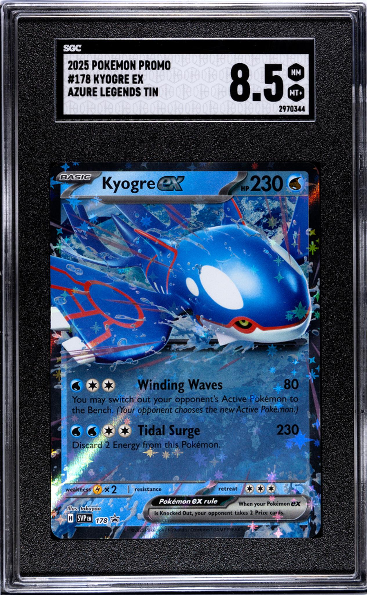 2025 Pokémon Scarlet & Violet Promo Kyogre #SVP178 EX Holo SGC 8.5