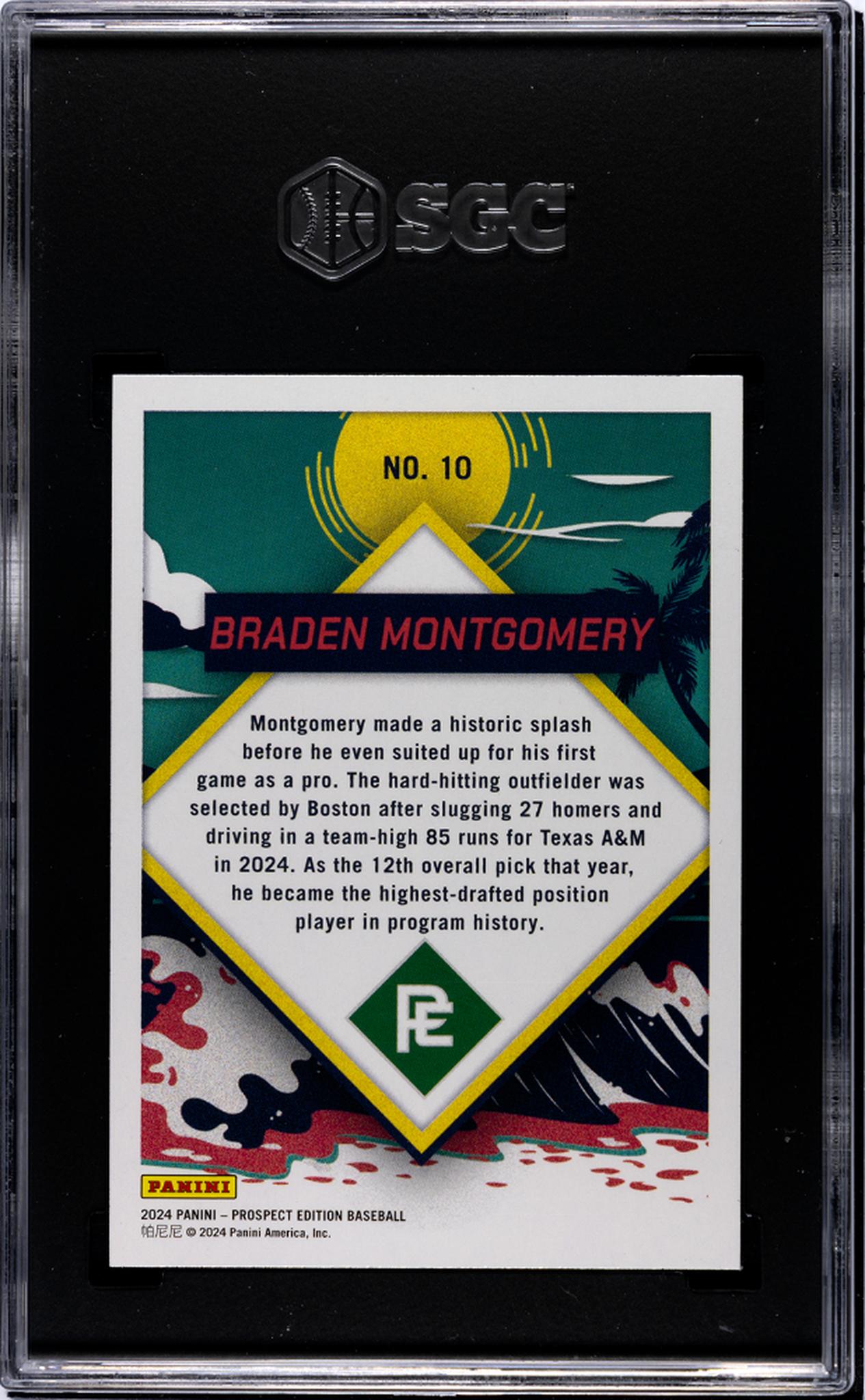 2024 Panini Prospect Edition Braden Montgomery #10 SGC 9.5