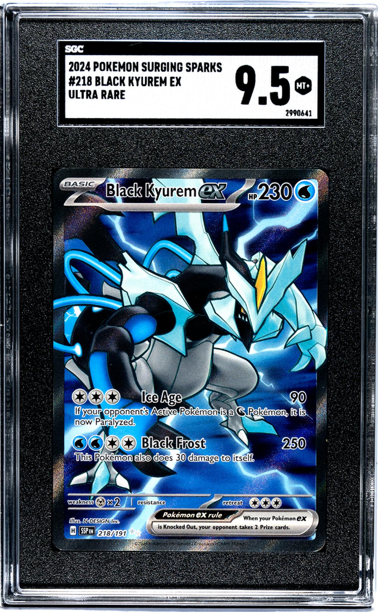 2024 Surging Sparks #218 Black Kyurem EX Ultra Rare SGC 9.5