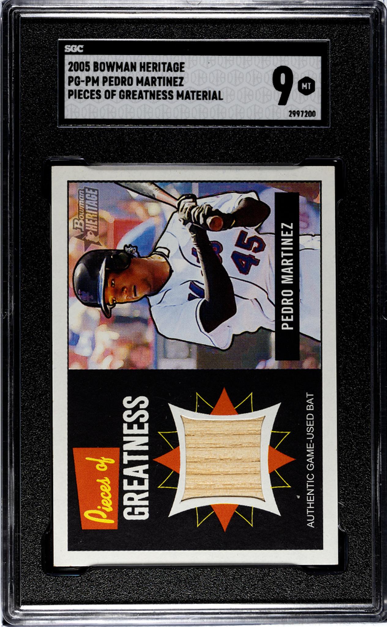 2005 Bowman Heritage #PG-PM Pedro Martinez Pieces of Greatness Material SGC 9