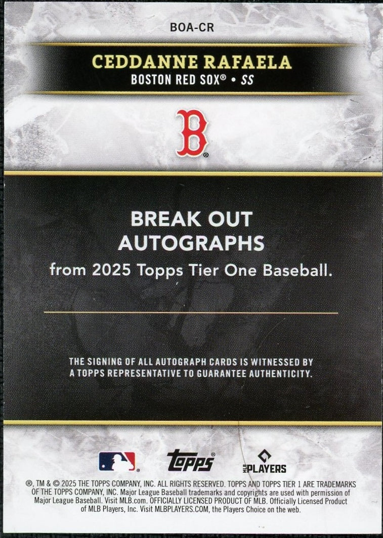 2025 Topps Tier One Ceddanne Rafaela Break Out Auto #/149
