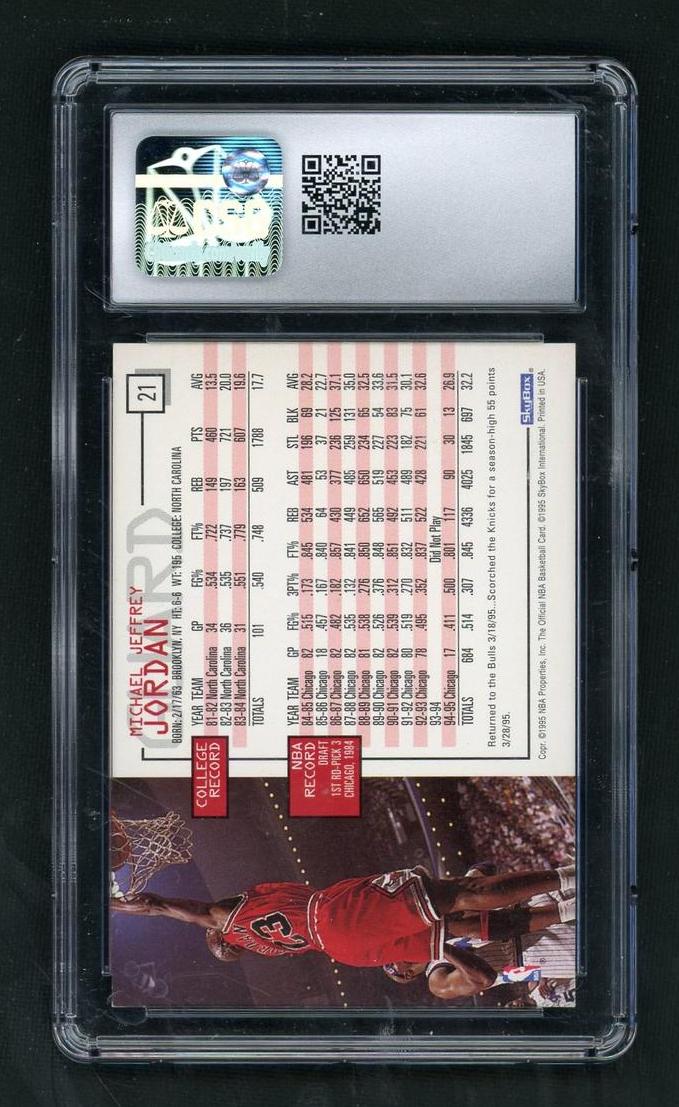 1995 NBA Hoops #21 Michael Jordan CSG 8.5 NM/Mint+ Chicago Bulls