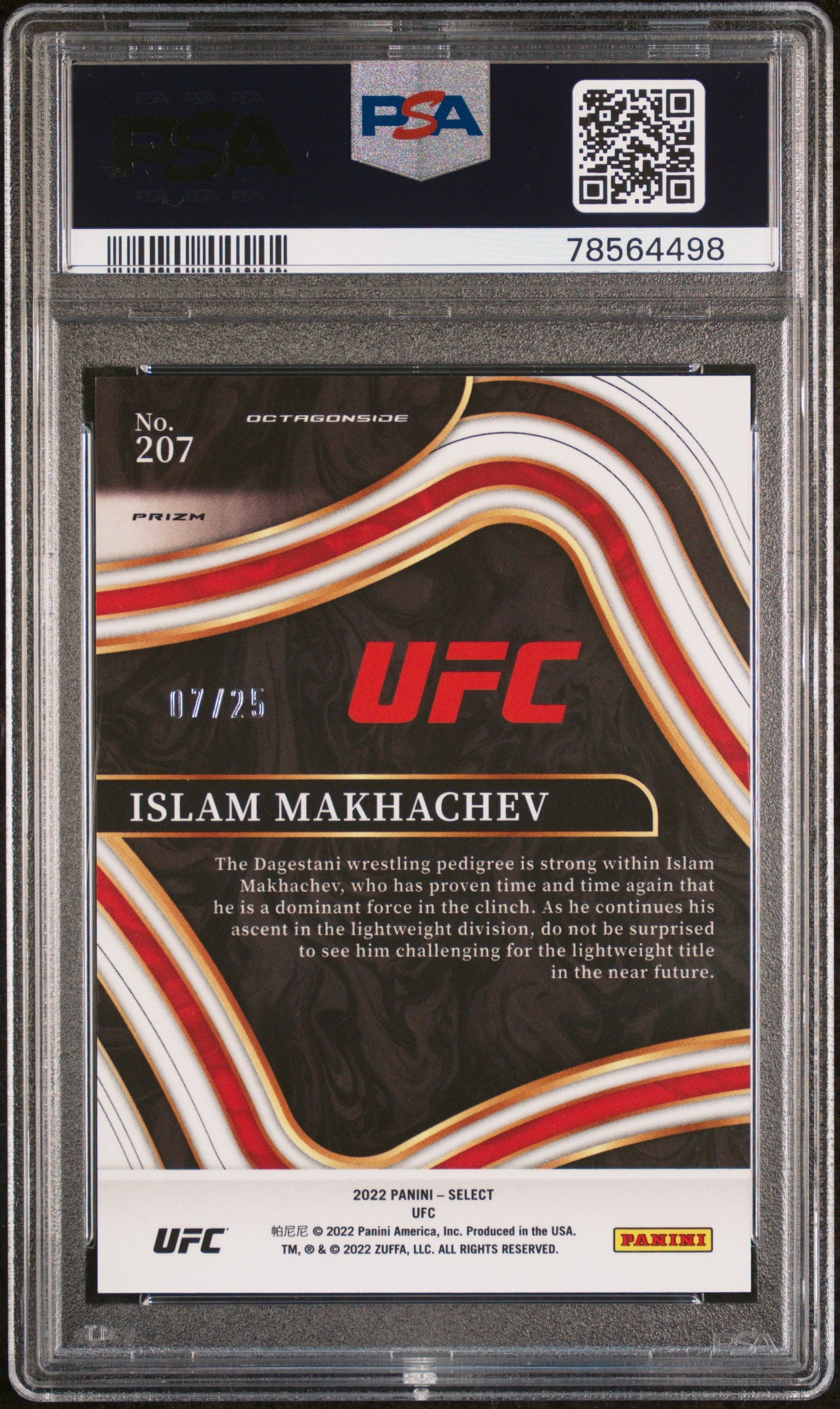 2022 Panini Select UFC Tie-Dye Prizm /25 Islam Makhachev #207 PSA 10