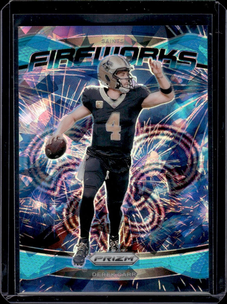 2024 Panini Prizm #11 Derek Carr Fireworks /99 Saints