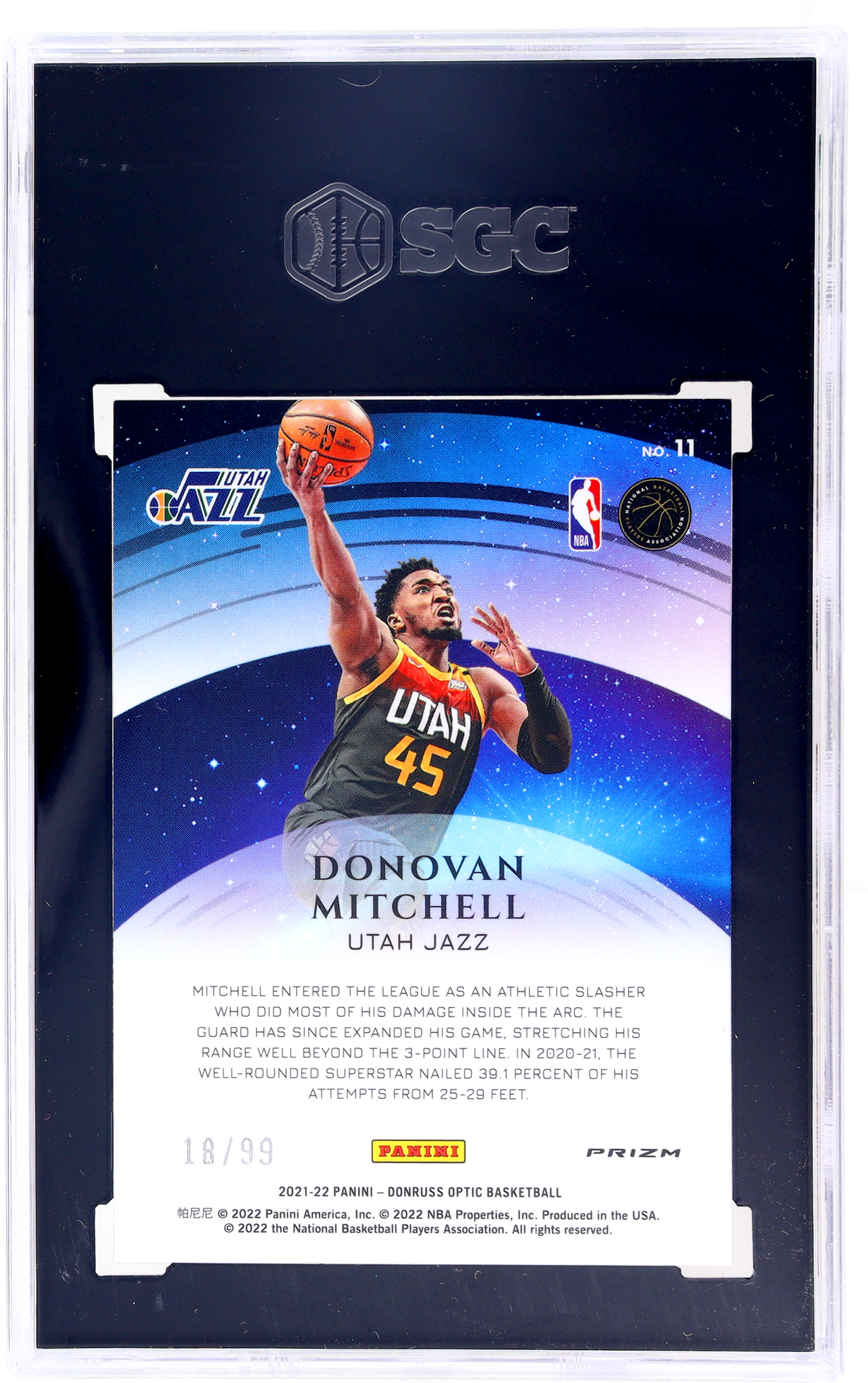 2021 Donruss Optic Star Gazing Red Prizm Donovan Mitchell #11 /99 SGC 10