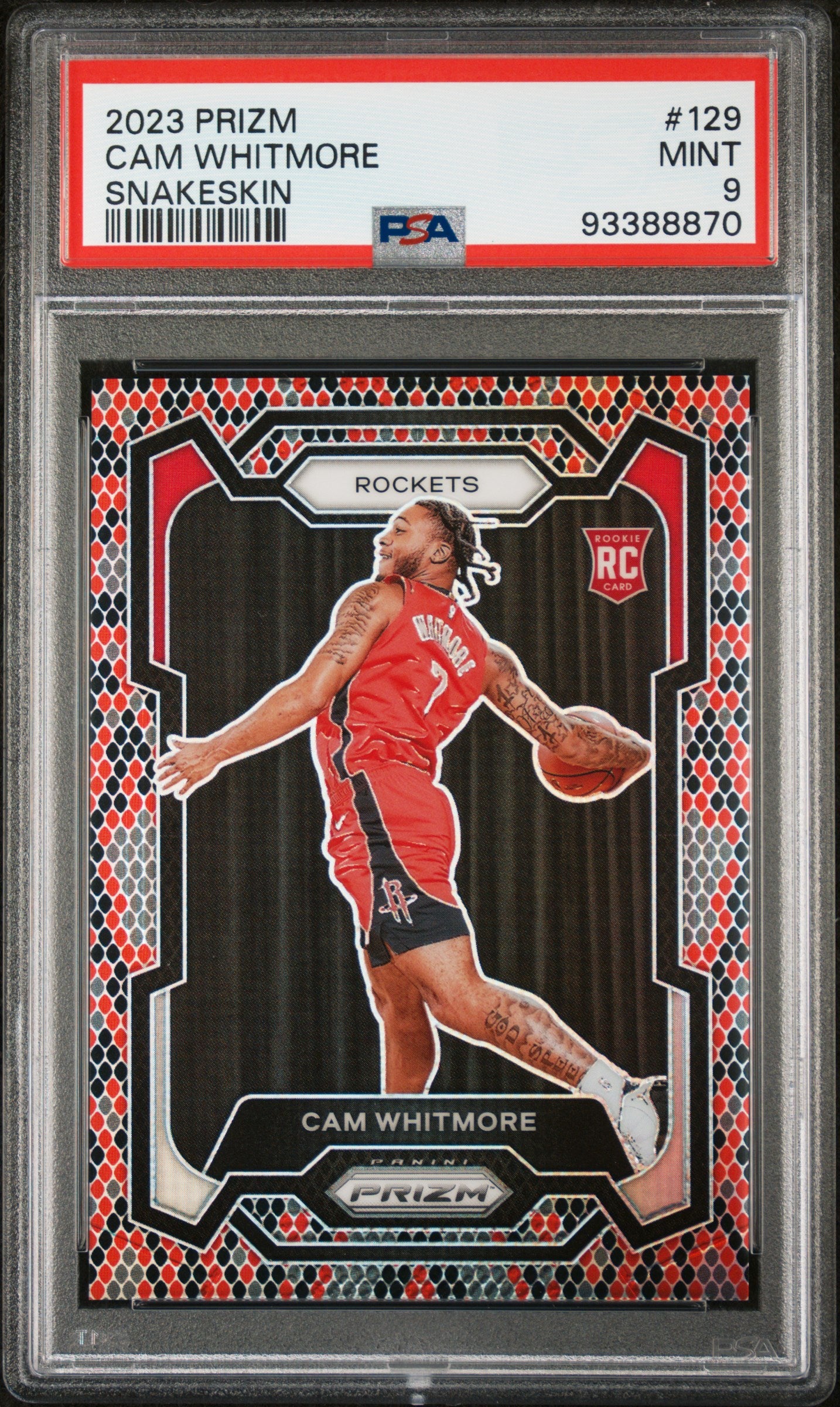 2023 Prizm Snakeskin Cam Whitmore #129 RC PSA 9