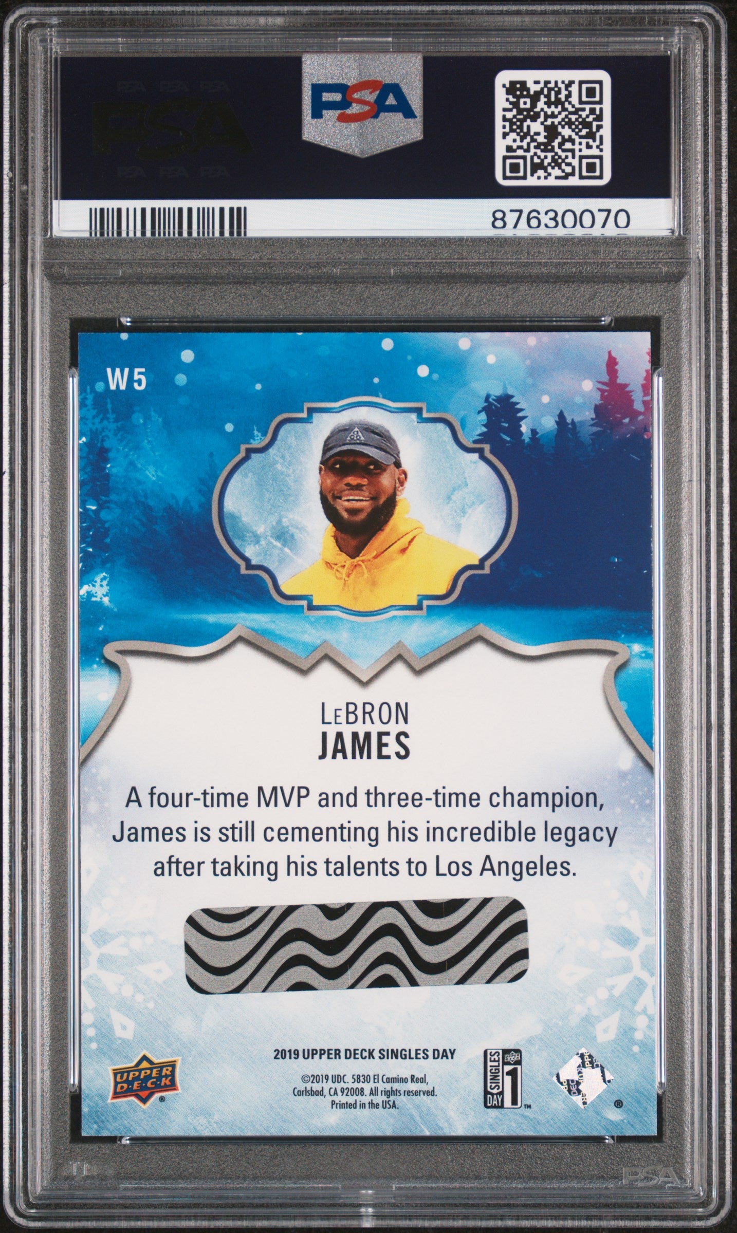 2019 Upper Deck Singles Day Winter #W5 LeBron James PSA 9