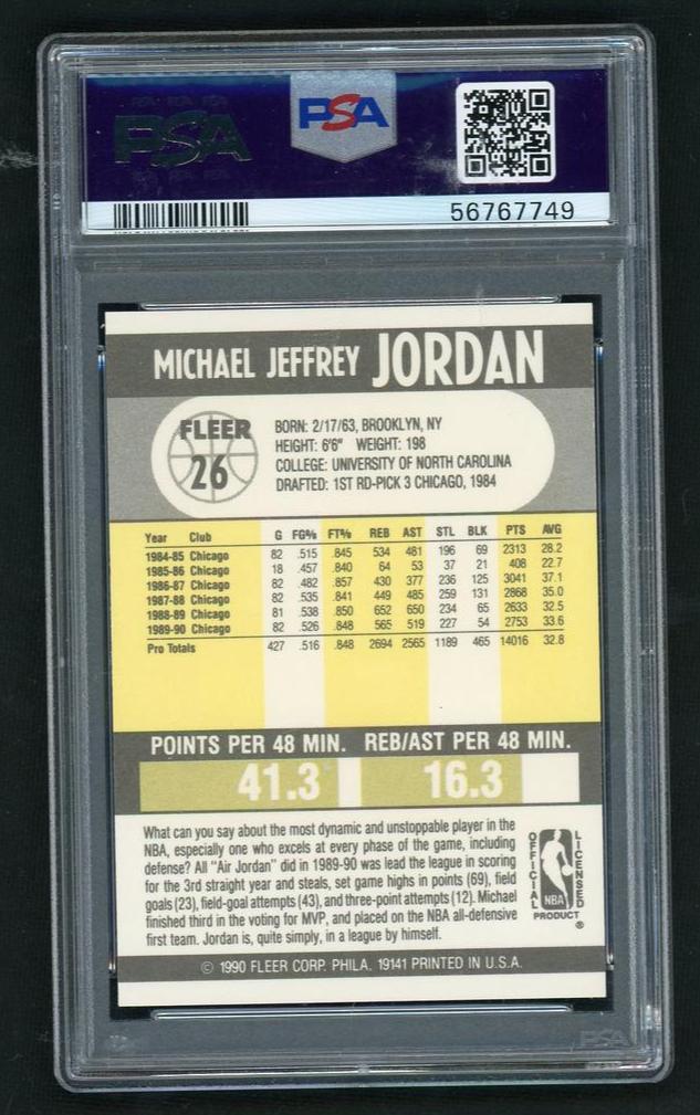 1990 Fleer Michael Jordan #26 PSA 10