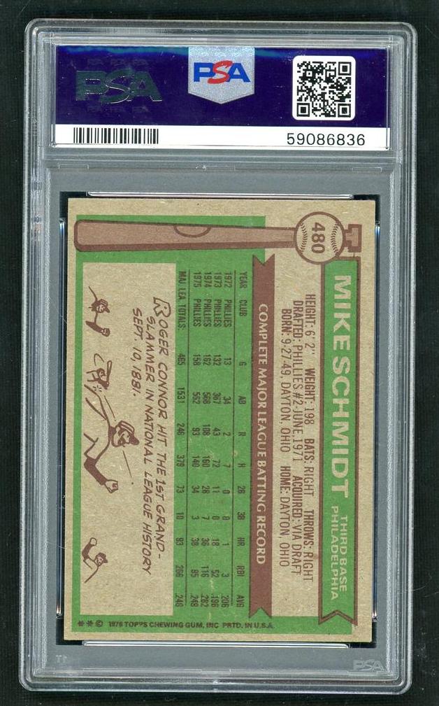 1976 Topps Mike Schmidt #480 PSA 7
