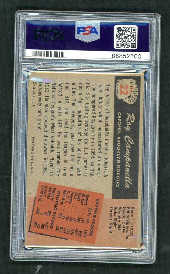 1955 Bowman Roy Campanella #22 PSA 2