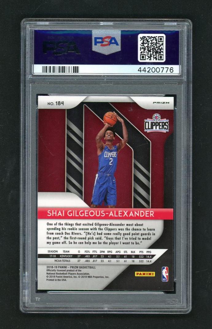 2018 Panini Prizm Red White and Blue Prizm Shai Gilgeous-Alexander #184 PSA 10