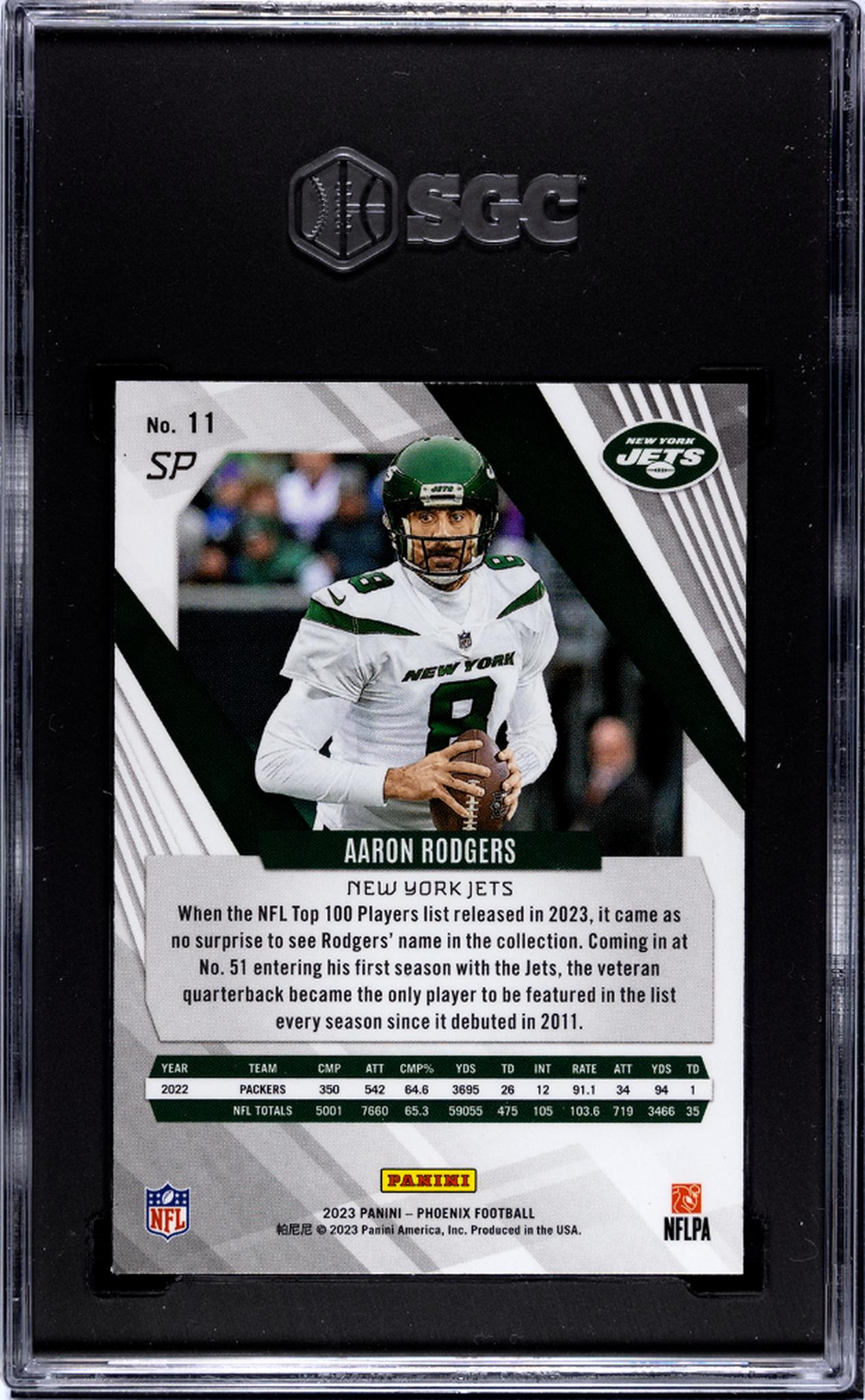 2023 Panini Phoenix Aaron Rodgers SP #11 SGC 9